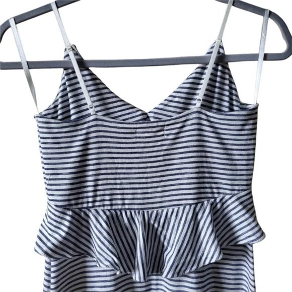 Striped Maxi Dress with Ruffled Bodice - Picture 7 of 9